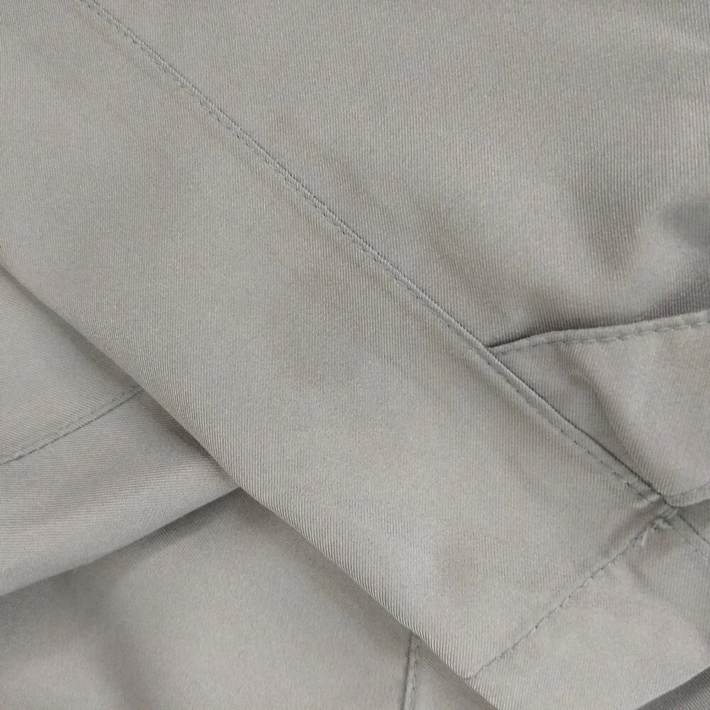 George Grey Hooded Rain Jacket Coat Zippered Adjustable Cuffs Medium Polyester